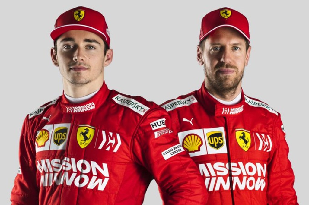 Duo Ferrari, Charles Leclerc dan Sebastian Vettel. scuderia ferrari