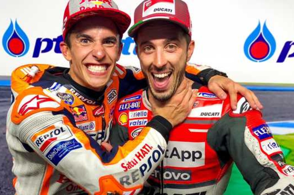 Marc Marquez dan Andrea Dovizioso, dua rider papan atas MotoGP saat ini. dorna sports