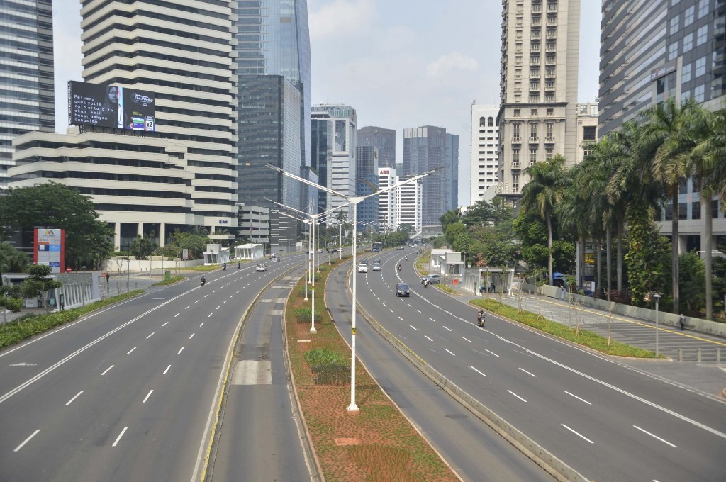 Situasi jalanan ibukota Jakarta sepi. dok media indonesia