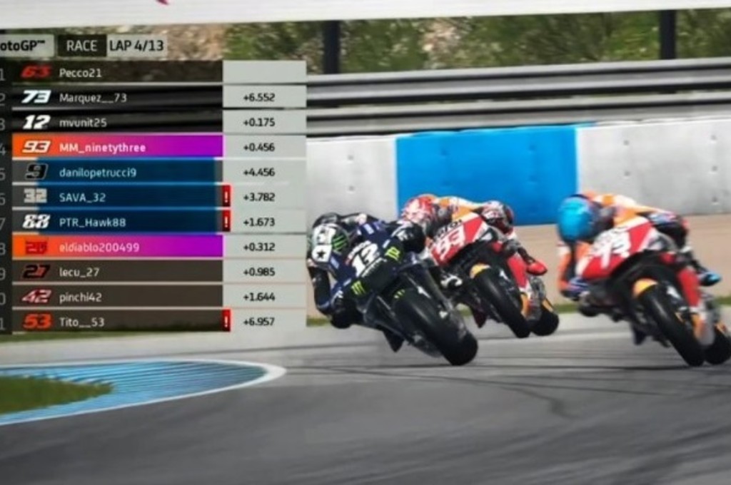 Maverick Vinales raih kemenangan perdana di balap video game MotoGP. dorna sports