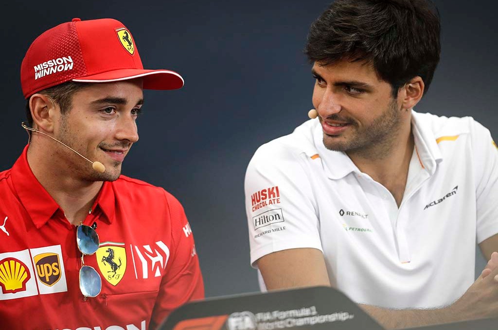 Merapat ke Ferrari, Carlos Sainz Jr (kanan) akan berduet dengan Charles Leclerc musim depan. planetf1