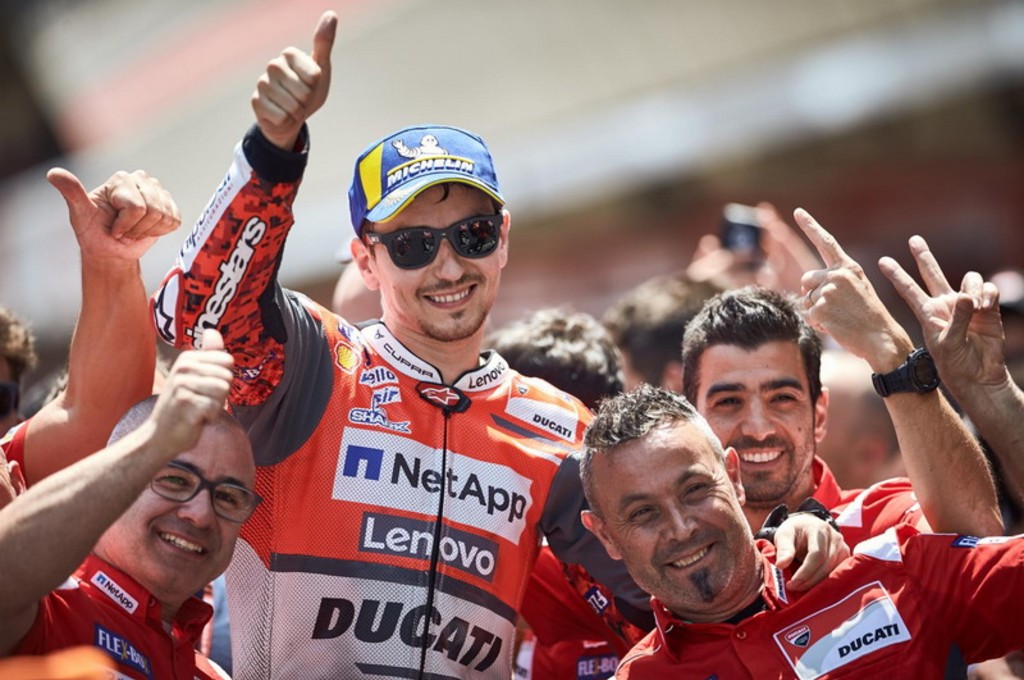 Jorge Lorenzo kala masih berseragam Ducati di musim 2018. motogp