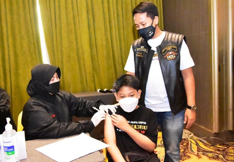 HOG Anak Elang Jakarta Chapter gelar vaksinasi gratis (Foto: HOG Anak Elang Jakarta Chapter)