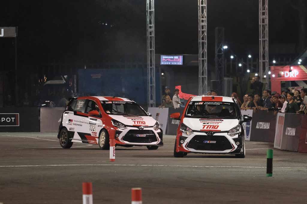 Peslalom Toyota Gazoo Racing Indonesia borong podium tertinggi di MLDSPOT Autokhana Kejurnas Slalom 2023 Seri ke-1 di Sirkuit Stadion Mandala Krida, Yogyakarta (11/3/ 2023). TAM
