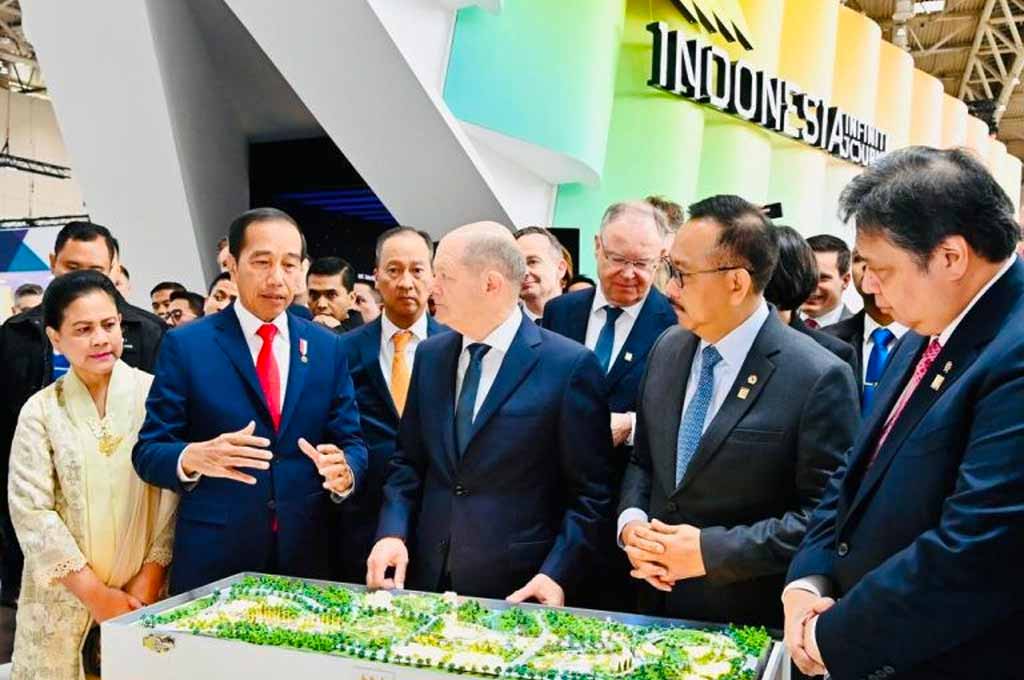 Jokowi tegaskan percepatan hilirisasi iindustri dan akseelerasi transisi energi bersih. Setpres