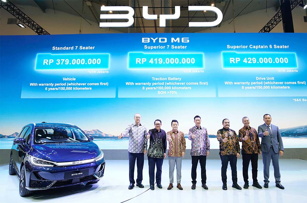 MPV Listrik BYD M6 Meluncur Perdana Secara Global di GIIAS 2024