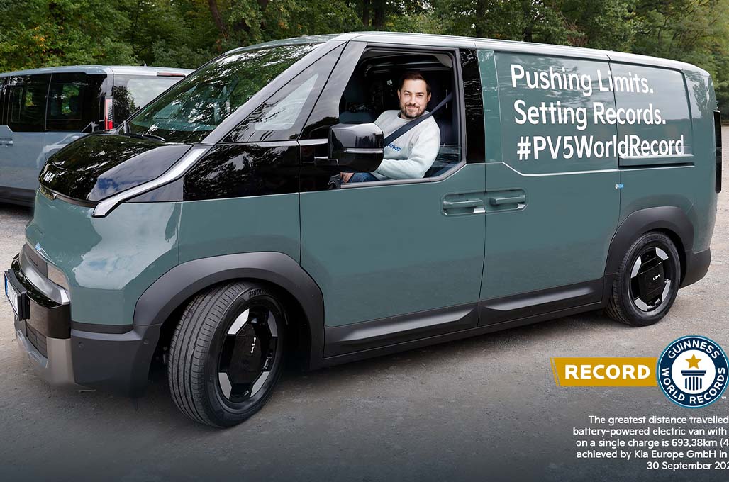 Kia PV5 Cargo Pecah Rekor Dunia, Jarak Terjauh dengan Sekali Isi Daya Baterai
