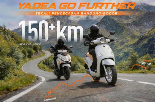 Yadea Osta P dan Velax U Coba Taklukkan Bandung - Bogor 150 Km Dalam Sekali Ngecas 